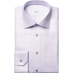 Eton Check King Twill Shirt - Slim Dress Shirts