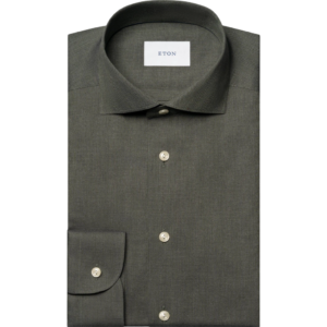 Eton Solid Signature Flannel Dress Shirts