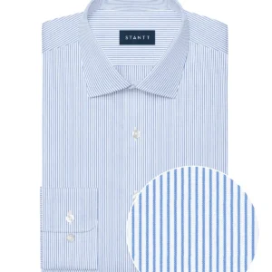 Stantt Performance Blue & White Stripe Dress Shirt