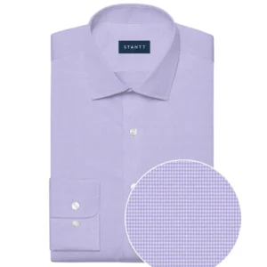 Stantt Performance Purple Houndstooth Dress Shirt